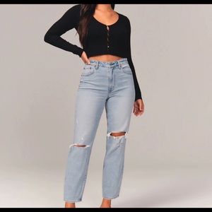 Abercrombie Curve Love high rise mom jeans